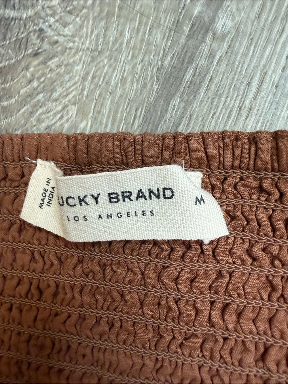 NWT Lucky Brand Brown Cotton/Linen Cropped Tank Top Women's Medium - Picture 5 of 8